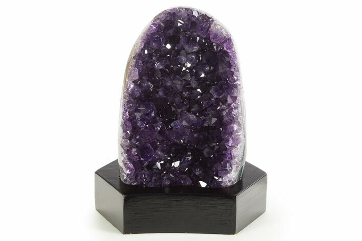 Deep Purple Amethyst Geode With Wood Base - Uruguay #342735